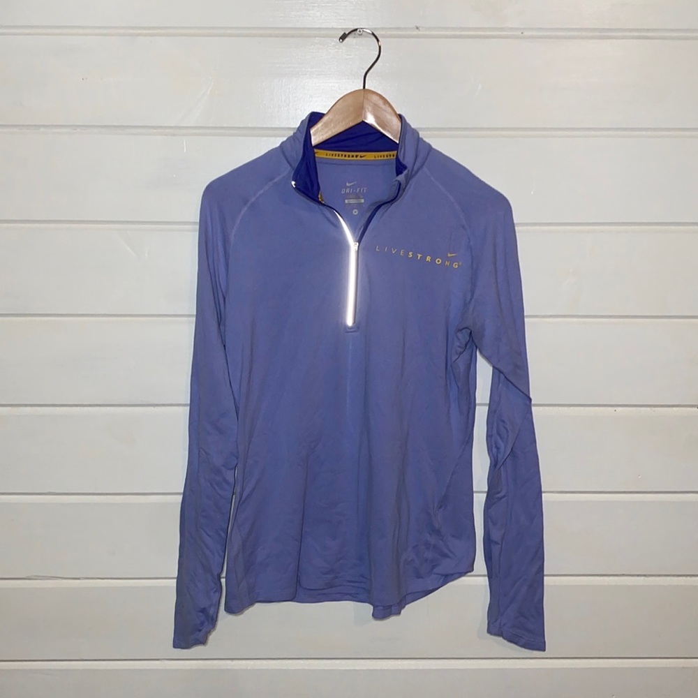 Nike Livestrong purple quarterzip Dri-fit athletic top